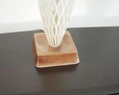 Pair of Murano Glass Table Lamps on Walnut Bases Italy 1960s - 4540499