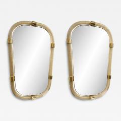 Pair of Murano Glass Wall Mirrors in Gold Leaf Torciglione Venetian Design - 4569964