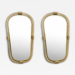 Pair of Murano Glass Wall Mirrors in Gold Leaf Torciglione Venetian Design - 4569965