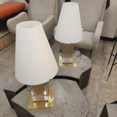 Pair of Murano Glass and Brass Table Lamps - 2806046