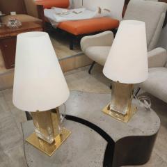 Pair of Murano Glass and Brass Table Lamps - 2806105