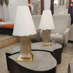 Pair of Murano Glass and Brass Table Lamps - 2806109