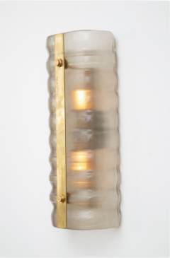 Pair of Murano Glass and Brass Wall Lights - 3833342