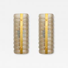 Pair of Murano Glass and Brass Wall Lights - 3895571