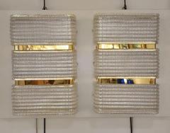 Pair of Murano glass and brass sconces - 3575487