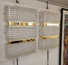 Pair of Murano glass and brass sconces - 3575489