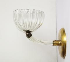 Pair of Murano glass and brass wall sconces - 855203