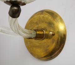 Pair of Murano glass and brass wall sconces - 855205