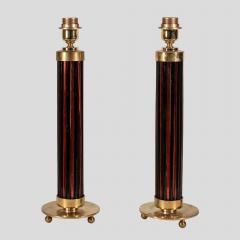Pair of Murano glass rods on brass metal table lamps - 4480492