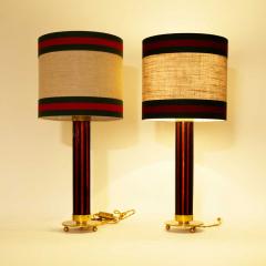 Pair of Murano glass rods on brass metal table lamps - 4480494