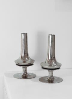 Pair of Nagel Vante Chrome Candleholders - 3906471