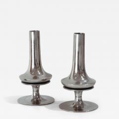 Pair of Nagel Vante Chrome Candleholders - 3908857