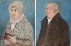 Pair of Naive English Portraits c 1830 - 4601282