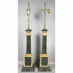 Pair of Napoleon III Bronze and Ormolu Table Lamps - 3740396