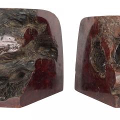 Pair of Natural Burl Wood Bookends - 4675278