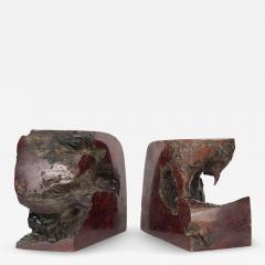Pair of Natural Burl Wood Bookends - 4733767