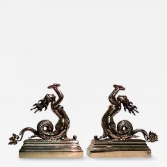 Pair of Neo Classic Bronze Mermaid Figures - 4325860