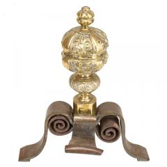Pair of Neo Classic Large Brass Andirons - 4517565
