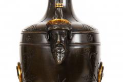 Pair of Neo Greco Bronze and Marble Urns Vases with Candlestick circa 1880 - 4416548