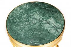 Pair of Neo Pompeian Brass and Green Marble Gueridon Side Tables - 4502376