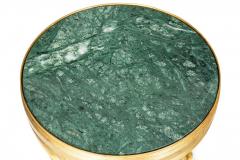 Pair of Neo Pompeian Brass and Green Marble Gueridon Side Tables - 4502380