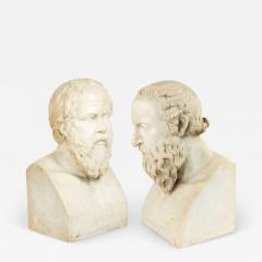 Pair of Neo classic Marble Diogenes Socrates Busts - 4242119