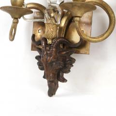Pair of Neoclassical Bronze and Crystal Sconces - 1945351