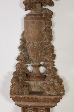 Pair of Neoclassical Carved and Painted Urns on Brackets - 3677328