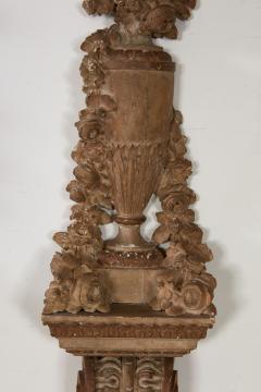 Pair of Neoclassical Carved and Painted Urns on Brackets - 3677329