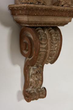 Pair of Neoclassical Carved and Painted Urns on Brackets - 3677330