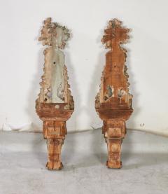 Pair of Neoclassical Carved and Painted Urns on Brackets - 3677332