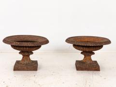 Pair of Neoclassical Cast Iron Urns French early 20th C  - 4168060