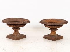 Pair of Neoclassical Cast Iron Urns French early 20th C  - 4168065