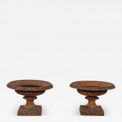 Pair of Neoclassical Cast Iron Urns French early 20th C  - 4169459