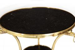 Pair of Neoclassical Fossilized Marble Brass Gueridon End Tables - 4420140