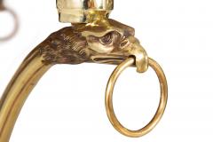 Pair of Neoclassical Fossilized Marble Brass Gueridon End Tables - 4420142