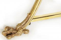 Pair of Neoclassical Fossilized Marble Brass Gueridon End Tables - 4420146