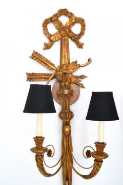 Pair of Neoclassical Giltwood Two Arm Wall Sconces - 875008