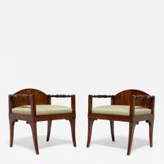 Pair of Neoclassical Low Back Armchairs - 4196642