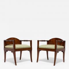 Pair of Neoclassical Low Back Armchairs - 4288221