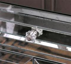 Pair of Neoclassical Modern Mirrored Cabinet Nightstands - 3096529