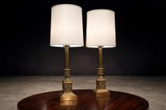 Pair of Neoclassical Revival Bronze Table Lamps with Sculptural Classical Bases - 4541308