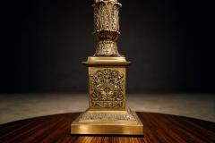Pair of Neoclassical Revival Bronze Table Lamps with Sculptural Classical Bases - 4541312