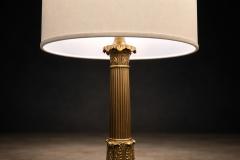 Pair of Neoclassical Revival Bronze Table Lamps with Sculptural Classical Bases - 4541315