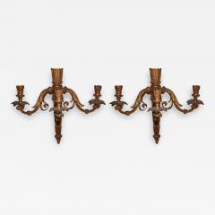 Pair of Neoclassical Revival Three candle Sconces Astor Provenance - 1873628