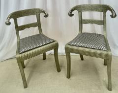 Pair of Neoclassical Side Chairs Wrapped Metal Rams Heads Europe Gustavian - 2918777
