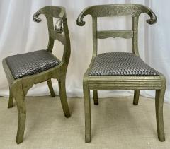 Pair of Neoclassical Side Chairs Wrapped Metal Rams Heads Europe Gustavian - 2918780