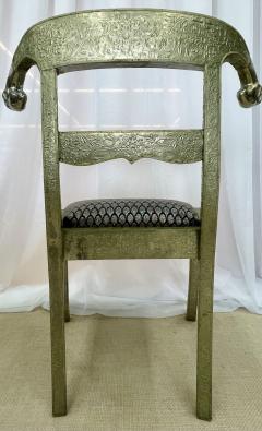 Pair of Neoclassical Side Chairs Wrapped Metal Rams Heads Europe Gustavian - 2918786