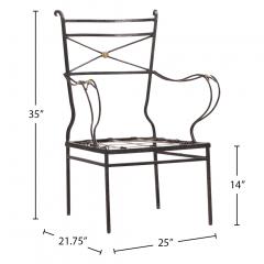 Pair of Neoclassical Style Bronze Mounted Iron Armchairs Attributed to Comte - 4722341