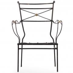 Pair of Neoclassical Style Bronze Mounted Iron Armchairs Attributed to Comte - 4722343